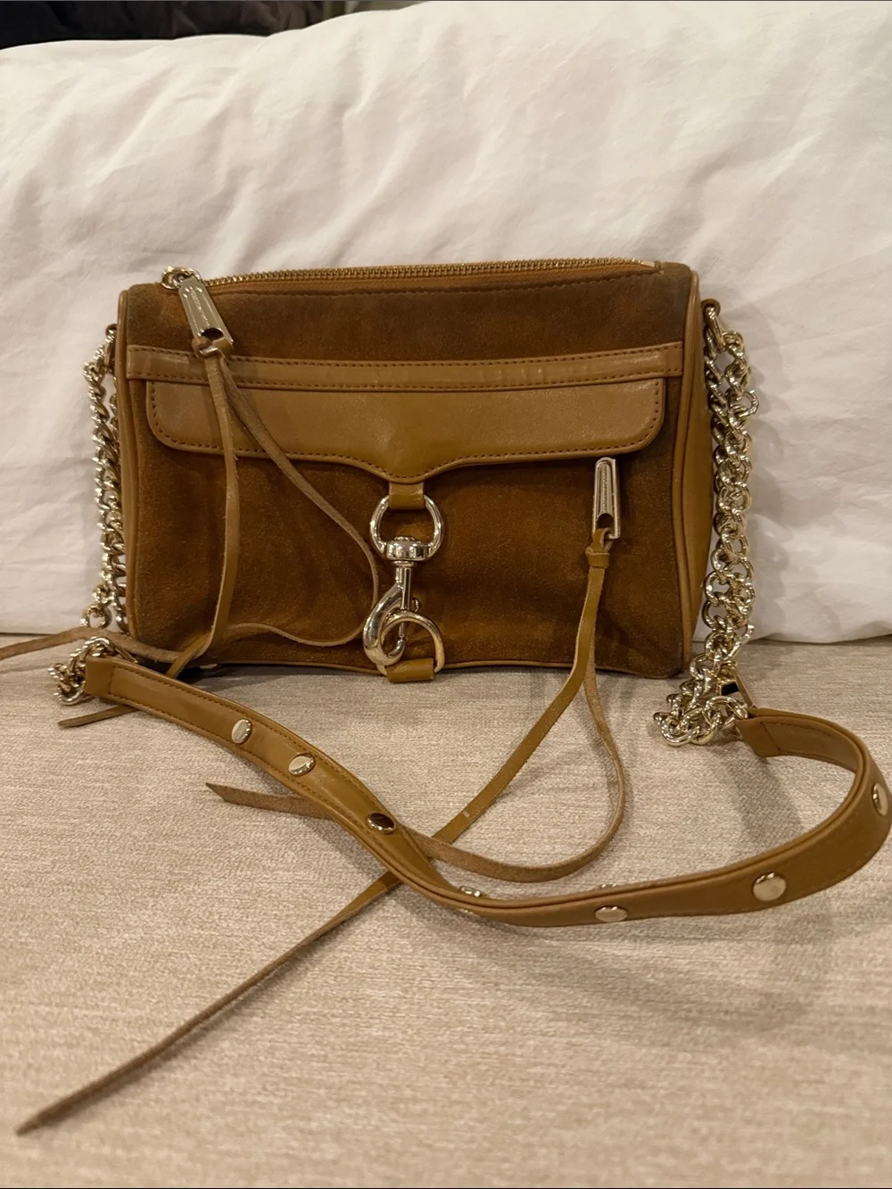 Vintage Rebecca Minkoff Brown Leather & Suede Mini M.A.C Bag